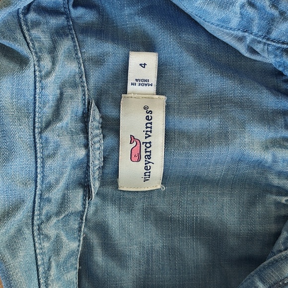 Like new Vineyard Vines denim look popover blouse - Picture 2 of 5